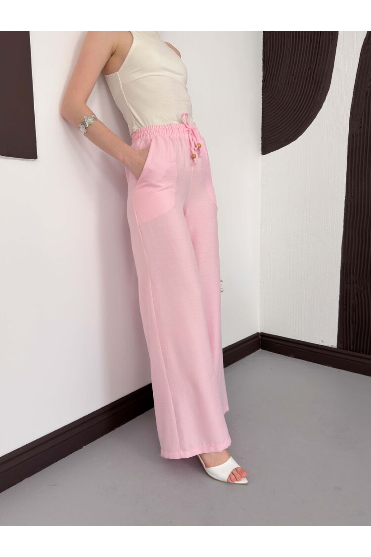 D 2381 PANTOLON - PEMBE